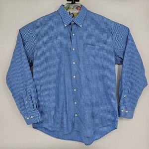 Peter Millar Shirt Mens Extra Large Button Down Long Sleeve Preppy Blue Check